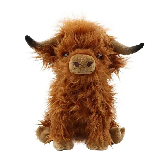 NIB Highland Cow Plush Toy 11'', Cute Highland Cattle Cow Soft Stuffed Animal - Picture 1 of 10
